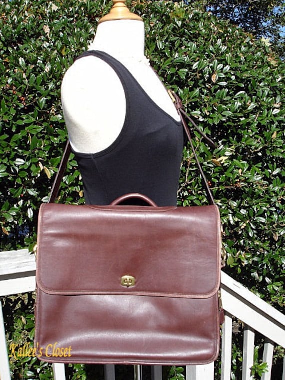 brown coach laptop bag