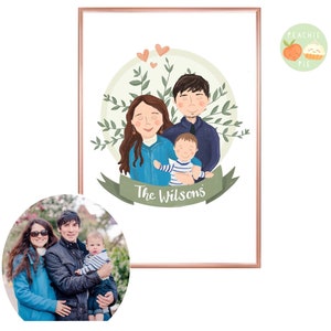 Family Illustration (up to 5 members including pets) Commission Print Family portrait Personalised family print