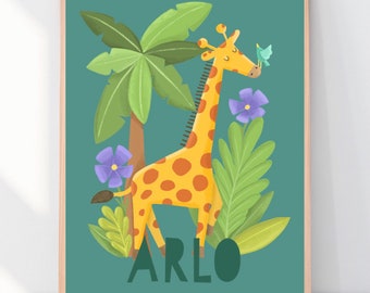 Jungle Theme Giraffe Nursery Art