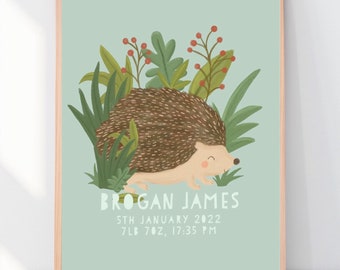 Personalised Woodland Hedgehog Nursery Decor