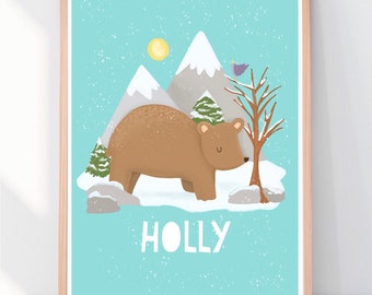 Forest Bear Scandi Nursery Art