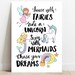 Girls Fairy Unicorn Mermaid Bedroom Illustration Print Wall - Etsy