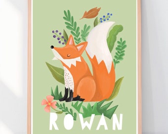 Personalised Woodland Fox Nursery Decor