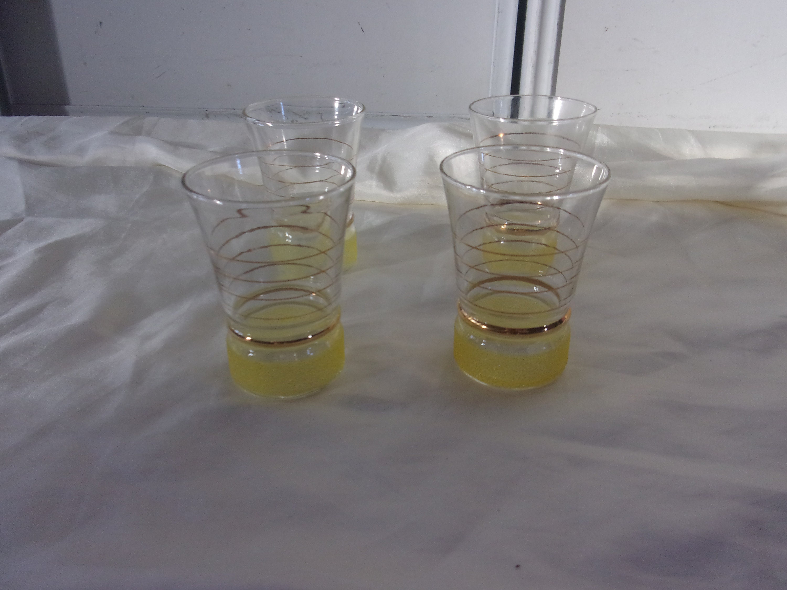 Lot de 4 Verre Granité Jaune