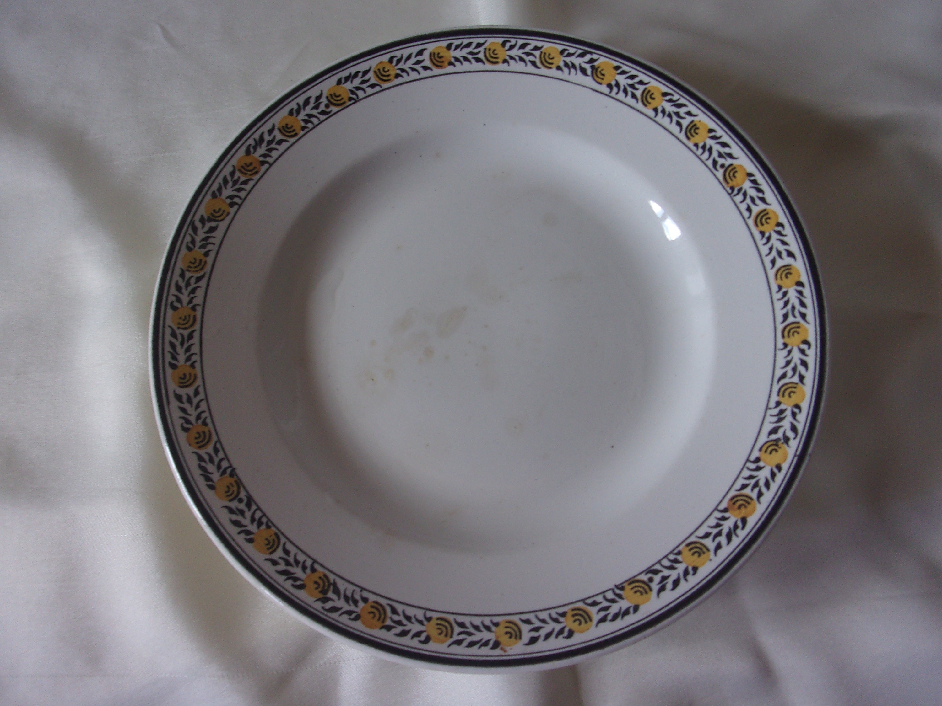 Ancien Coupe Fruit Assiette sur Piedouche Digoin Sarreguemines