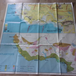Carte scolaire vintage afrique occidentale / sahara