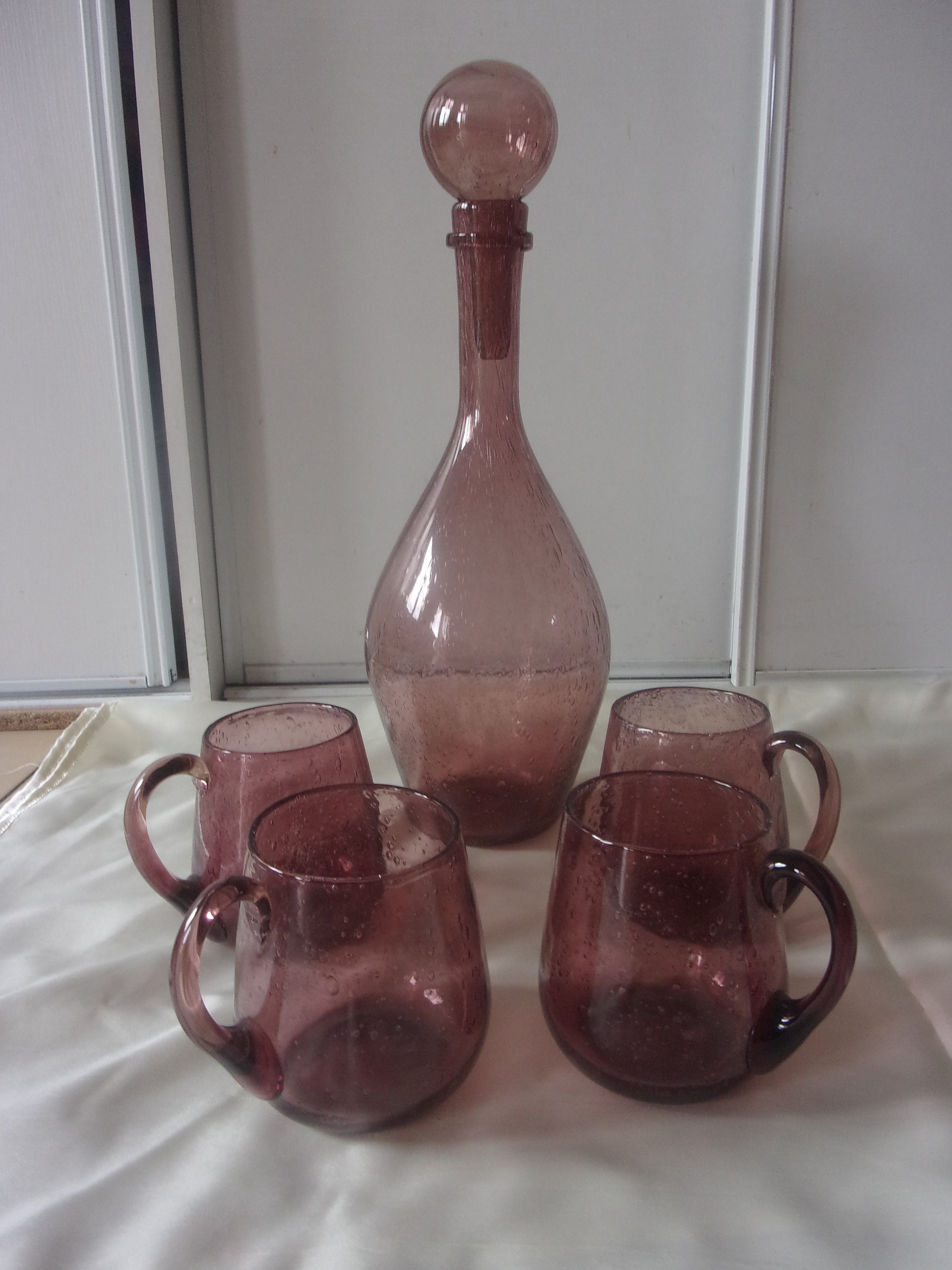 Carafe et Chopes en Verre Biot