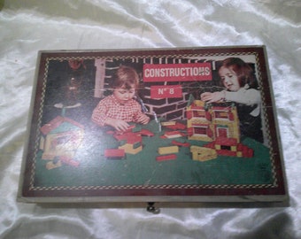 Old wooden construction game