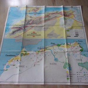 Carte scolaire vintage Maghreb / Pays du Nil