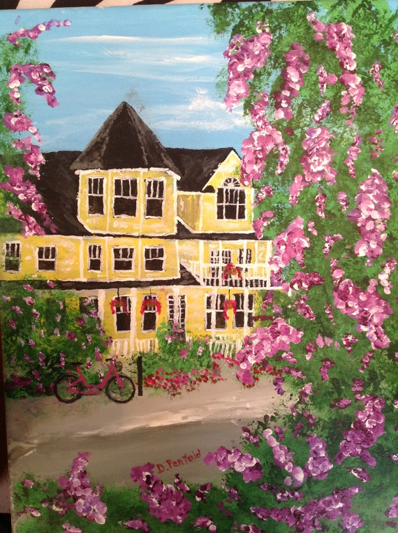 Yellow Victorian House Mackinac Island Michigan Print Etsy