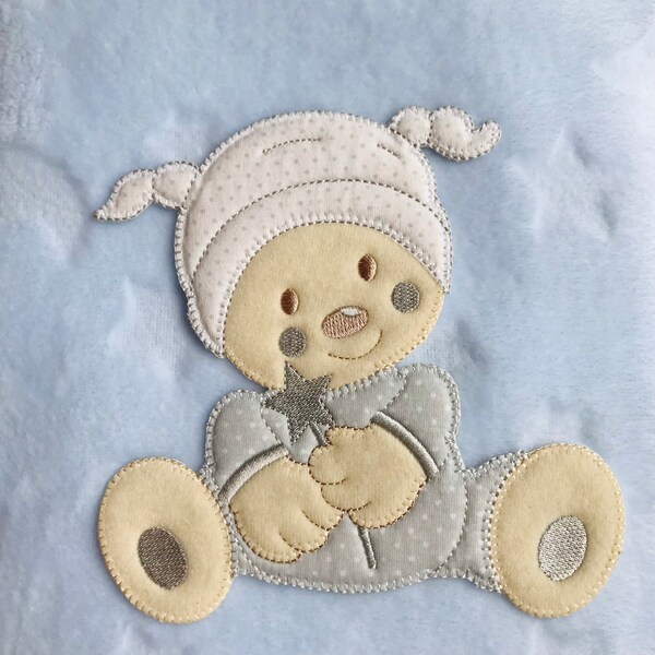 Kuscheldecke mit Namen Babydecke für Junge Decke Taufe Bär Geschenkideen