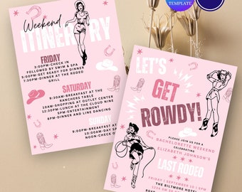 Last Rodeo Bachelorette Invitation Template, Cowgirl Party (Digital Invite)