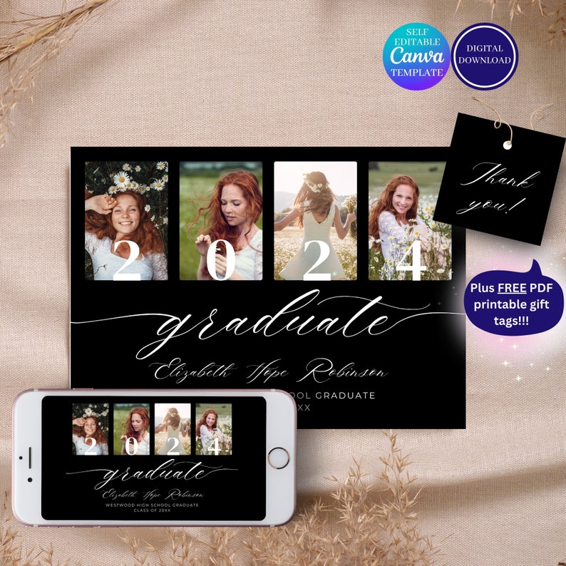 Editable Photo Graduation Announcement Template (digital Download) - Etsy