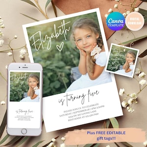 Versatile Classy Minimalist Birthday Invitation, Save The Date Template With Photo, Playground Birthday Invitation, Any Age Any Occassion