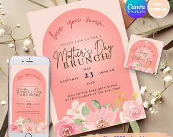 Pink Floral Mother's Day Brunch Invitation (Digital Template)