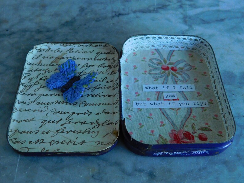 Altered altoid tin Repurposed vintage tin French vintage tin