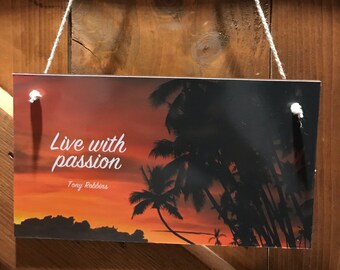 Personalised wooden door signs gift with motivational and positive quote for your home