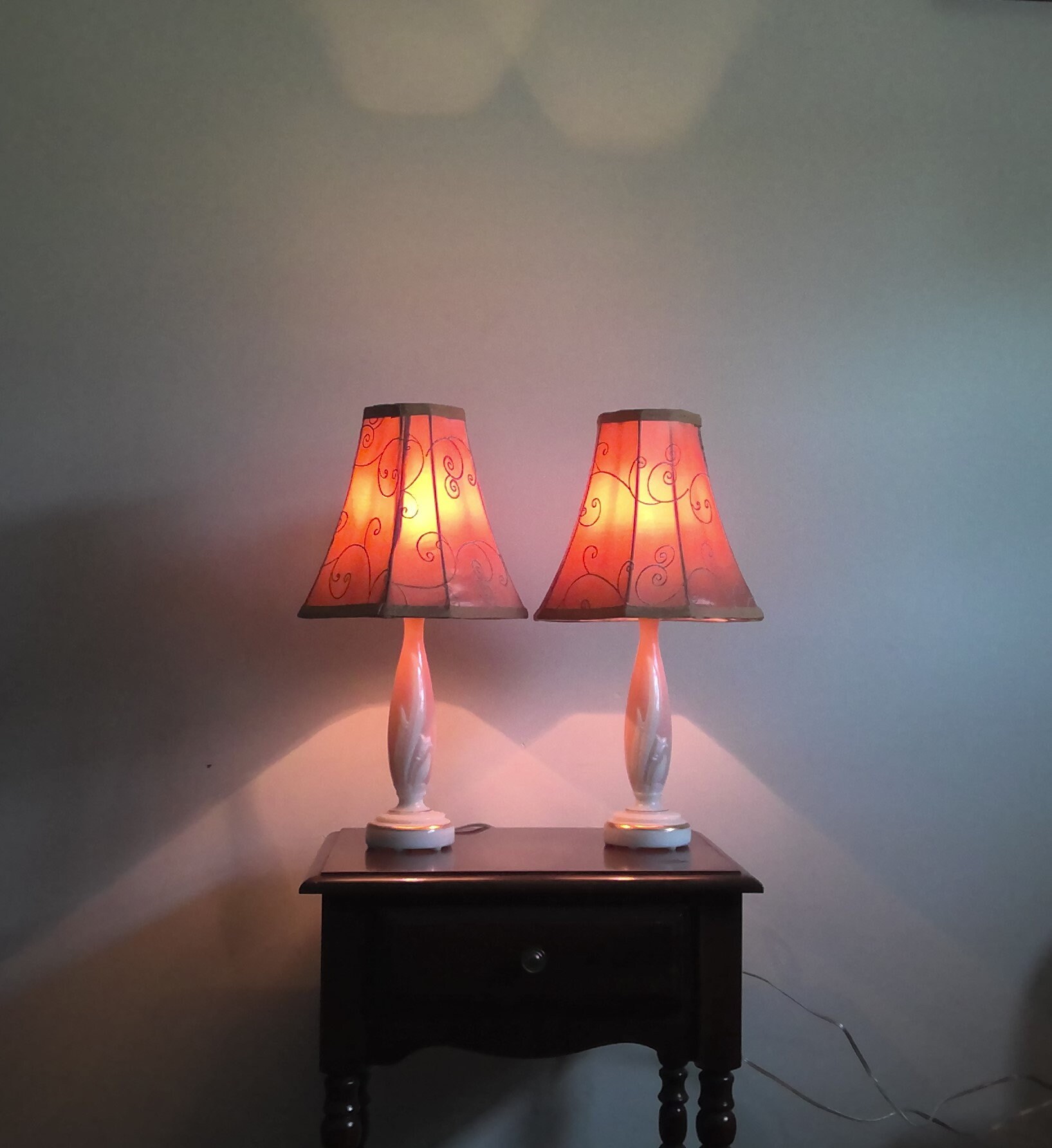 1940s Modernism Neoclassical Mexican Mahogany Table Lamps in the Style of  Luis Barragan - a Pair