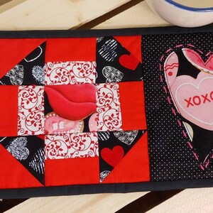 Heart Mug Rug, Quilted Mug Rug for Sale