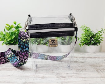 clear black stadium crossbody bag,