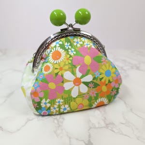 Green Floral Clasp Frame Coin Purse