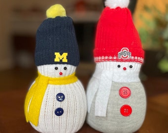 Sock Snowmen - Custom COLLEGE / SCHOOL