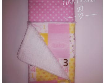 Burp cloths gift set in Pink