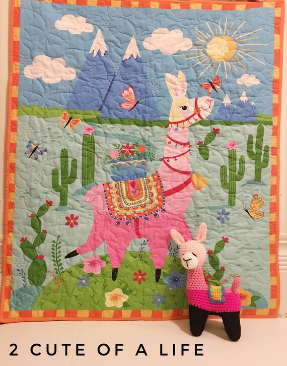 Llama baby quilt hot sale