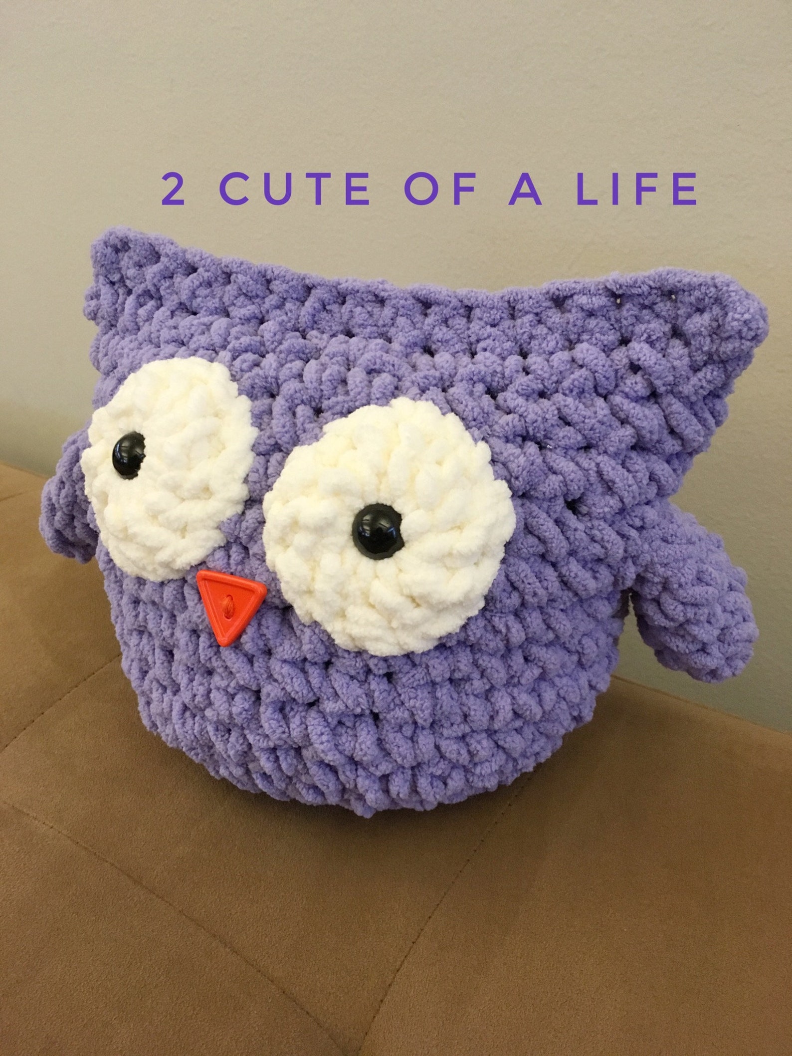 Crochet Plush Owl/purple Owl/ Crochet Owl/owl Pillow/bernat Blanket