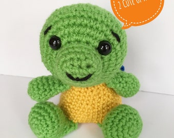 Crochet Turtle: Green Amigurumi Toy with Rainbow Shell
