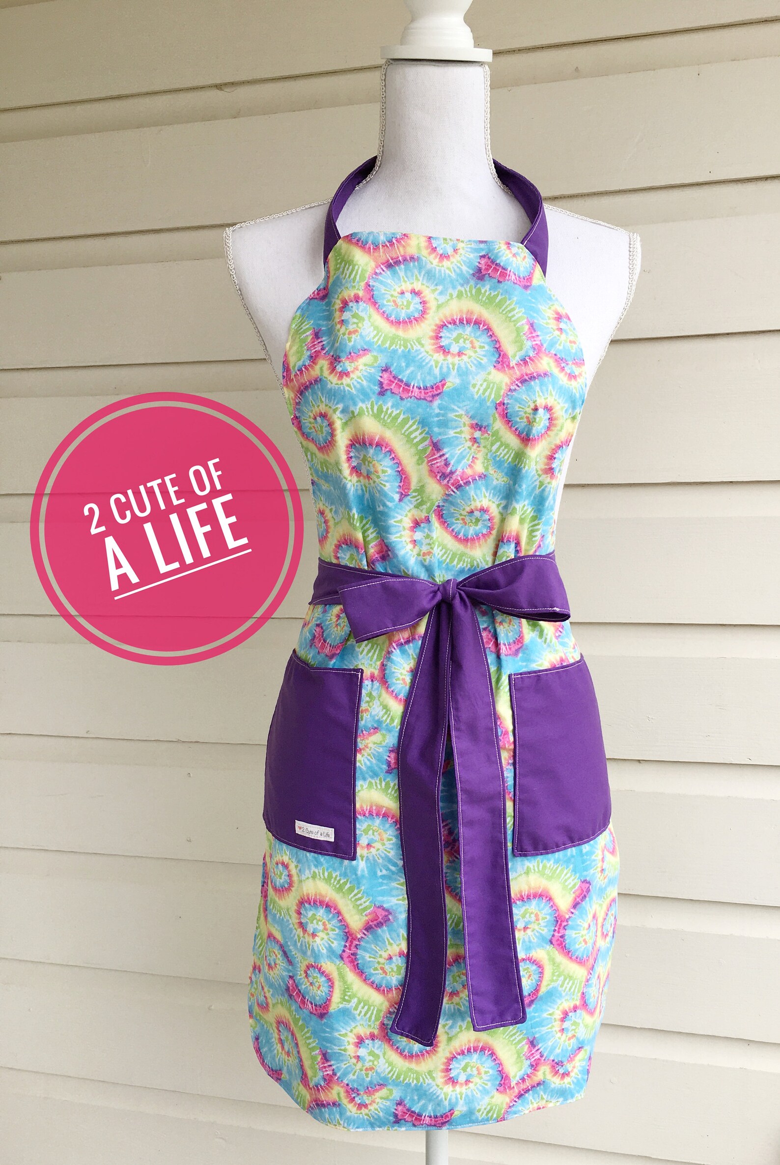 Tie dye apron/adult size apron/full size apron/baking Etsy