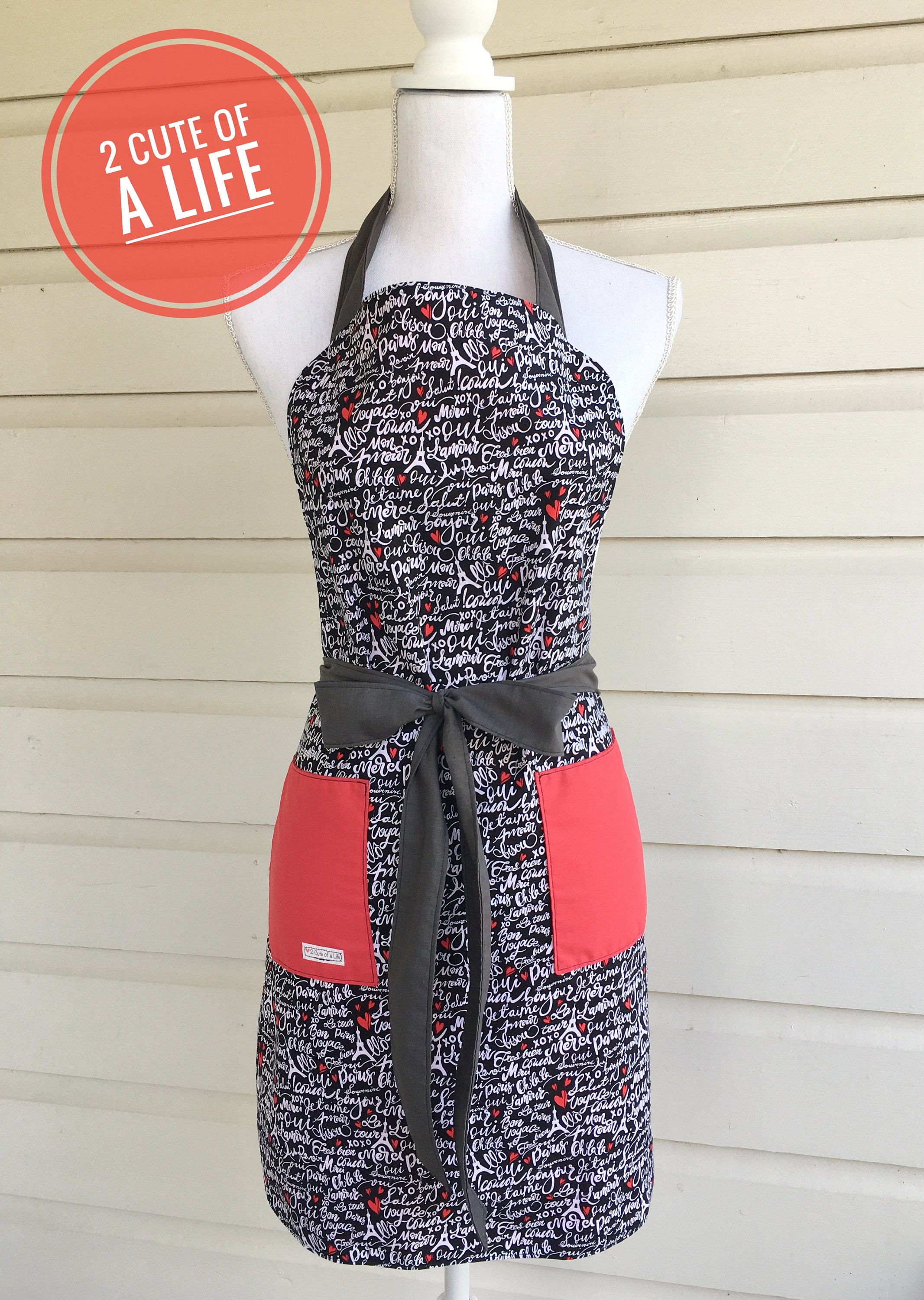 Paris themed apron/Paris apron/aprons for adults/kitchen Etsy