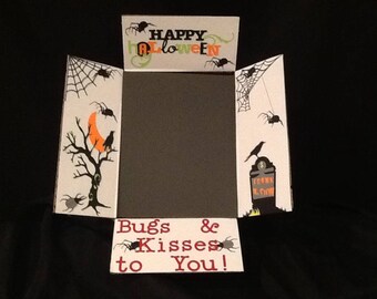 Handmade Halloween Care Package Box Flaps, Spider Design