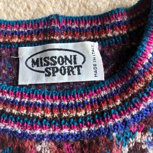 Missoni Sport 70s Italian wool mohair vintage sweater knitwear S-M
