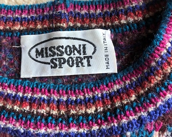 Missoni Sport 70s Italian Wool Mohair Vintage Sweater Missoni Sport 70s Italian Wool Mohair Vintage Sweater