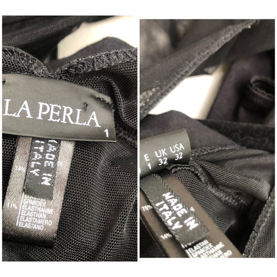 La Perla black vintage bodysuit with mesh tie col… - image 10