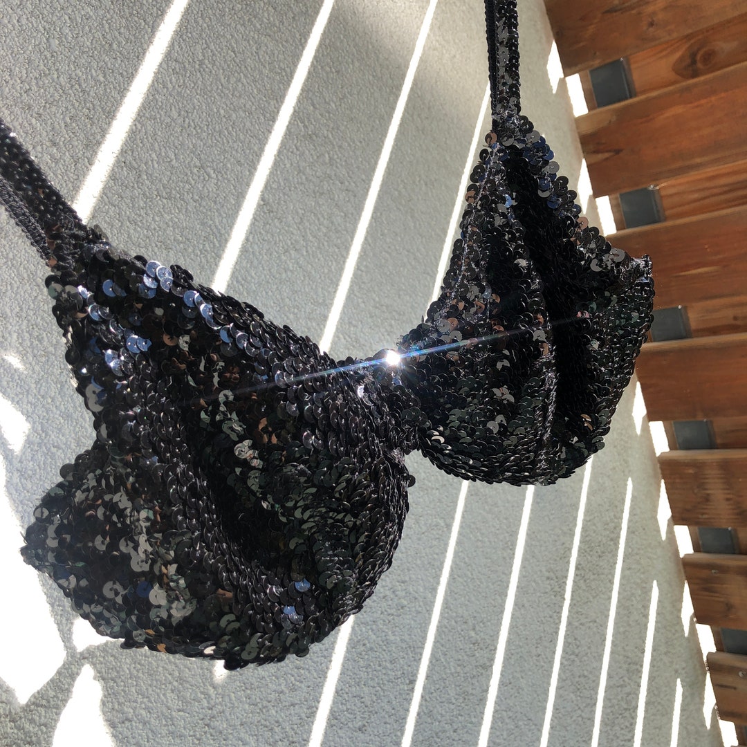 LA PERLA ラペルラ　レースビスチェ　ブラック La Perla Black Sequinned Vintage Bra Label Size 2, US 34/M, D75