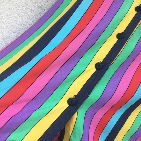 Kurt Kellermann rainbow multicolored striped vintage button down shirt / blouse M-XL View 2