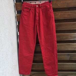 Levis 510 high waist red button fly jeans labelled W29 L28, see actual measurements image 3