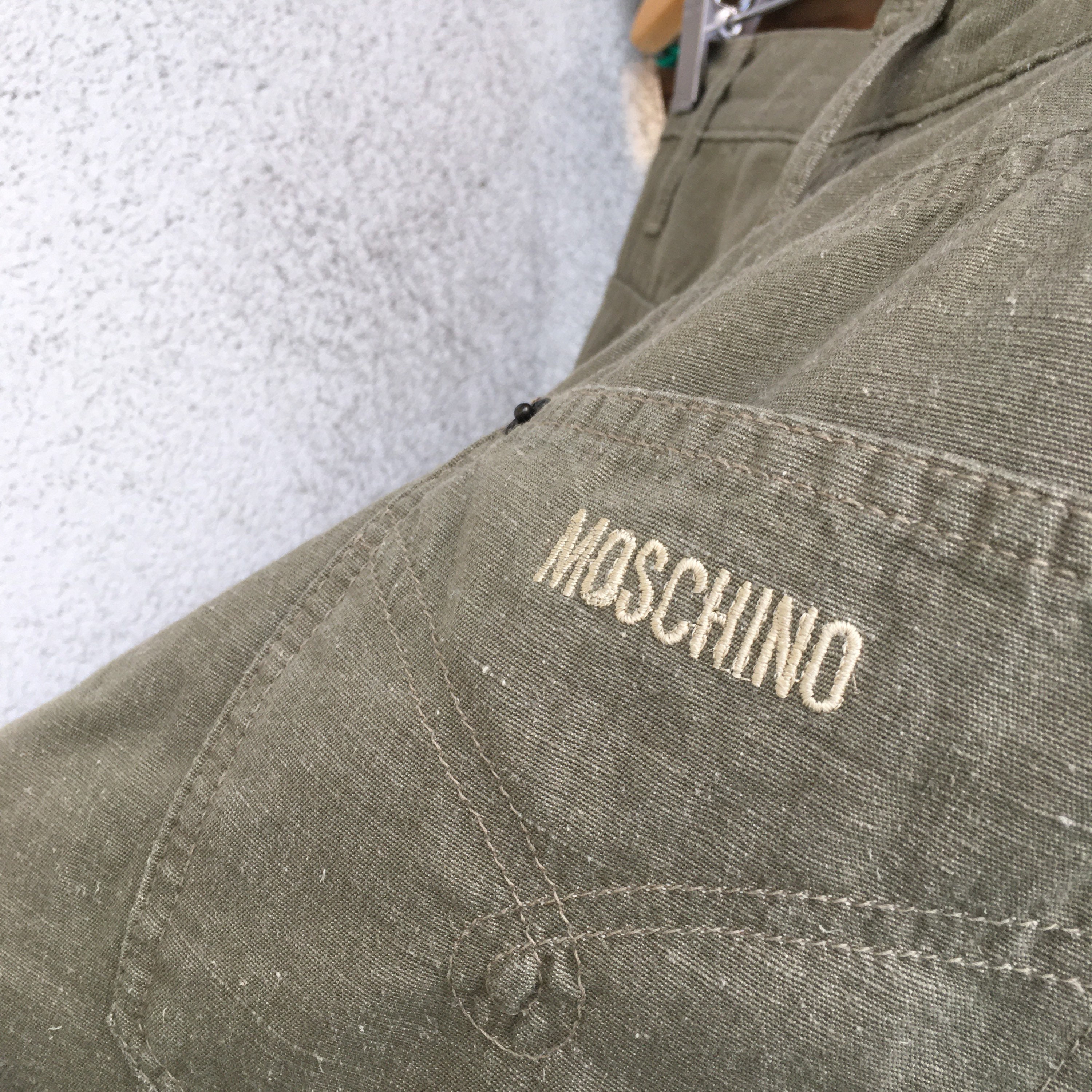 Moschino Jeans Linen Cotton Khaki High Waist Vintage