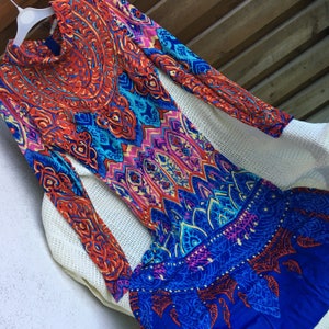 Emilia Bellini Italian silk jersey print 1960s vintage dress / cocktail dress XS-S