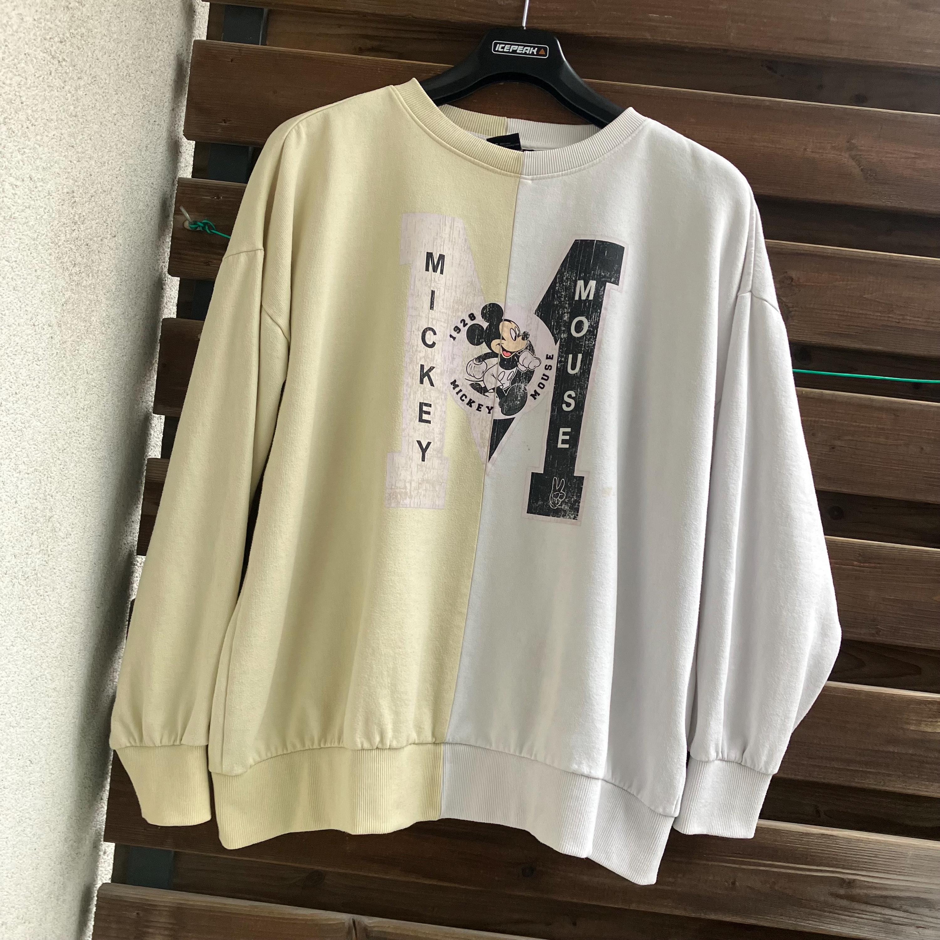 ミッキーマウス ディズニー ヴィンテージ ダメージ加工 ファンセーター 