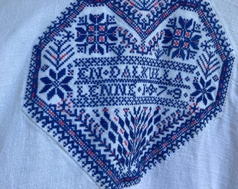 100% linnen Zweeds vintage wit geborduurd handgemaakt shirt, blouse