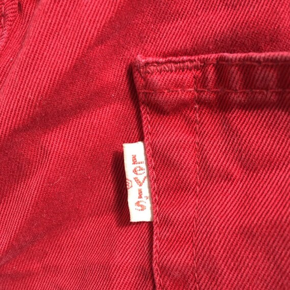 Levis 510 high waist red button fly jeans labelle… - image 5