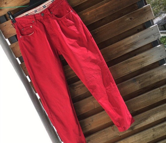 Levis 510 high waist red button fly jeans labelle… - image 1