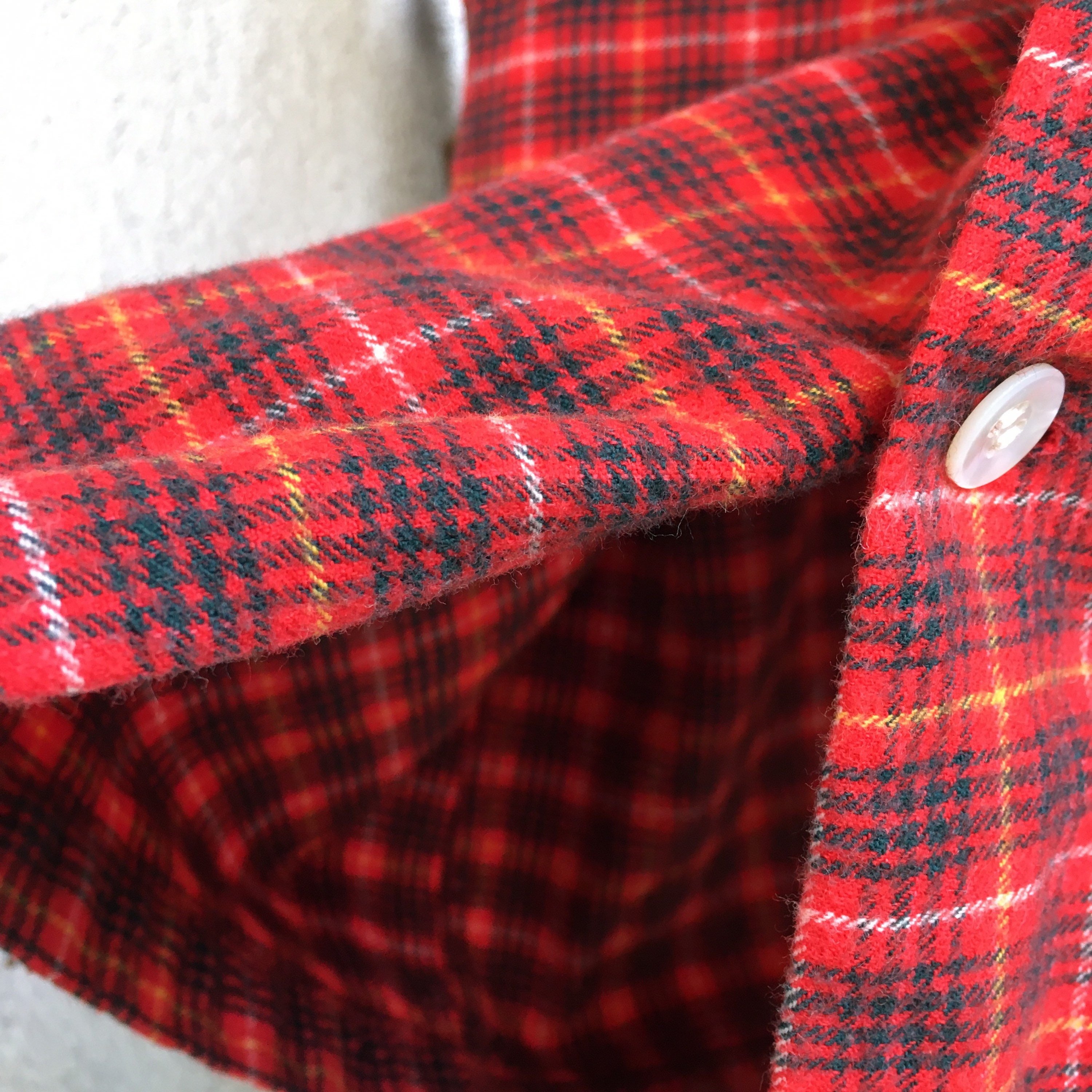 50s Vintage Wool Cotton Flannel Skipper Wilson Brothers Plaid