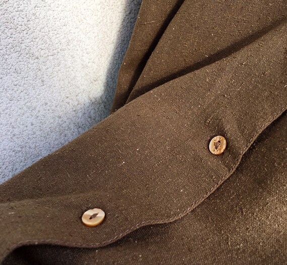 100% raw silk minimalist button down vintage shirt