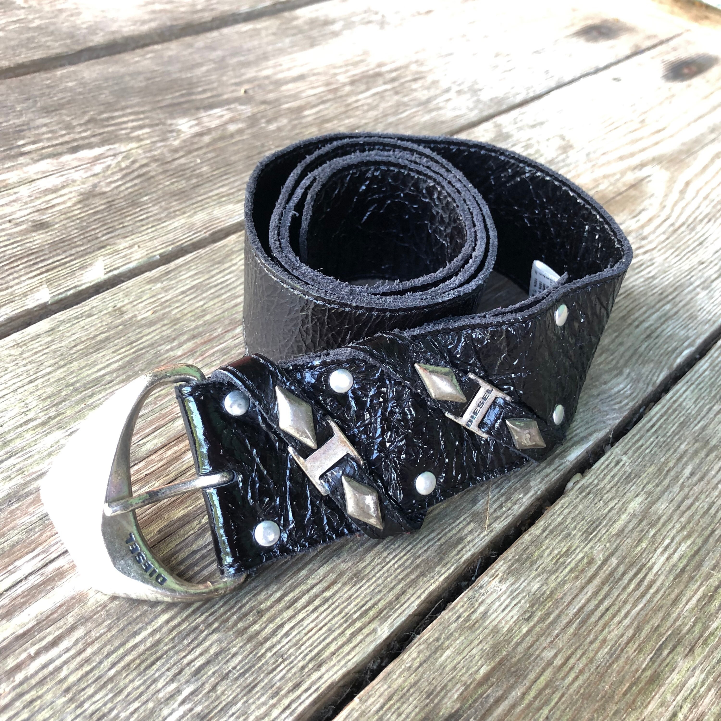 Diesel Real / Genuine Leather Italian Black Wide Metal