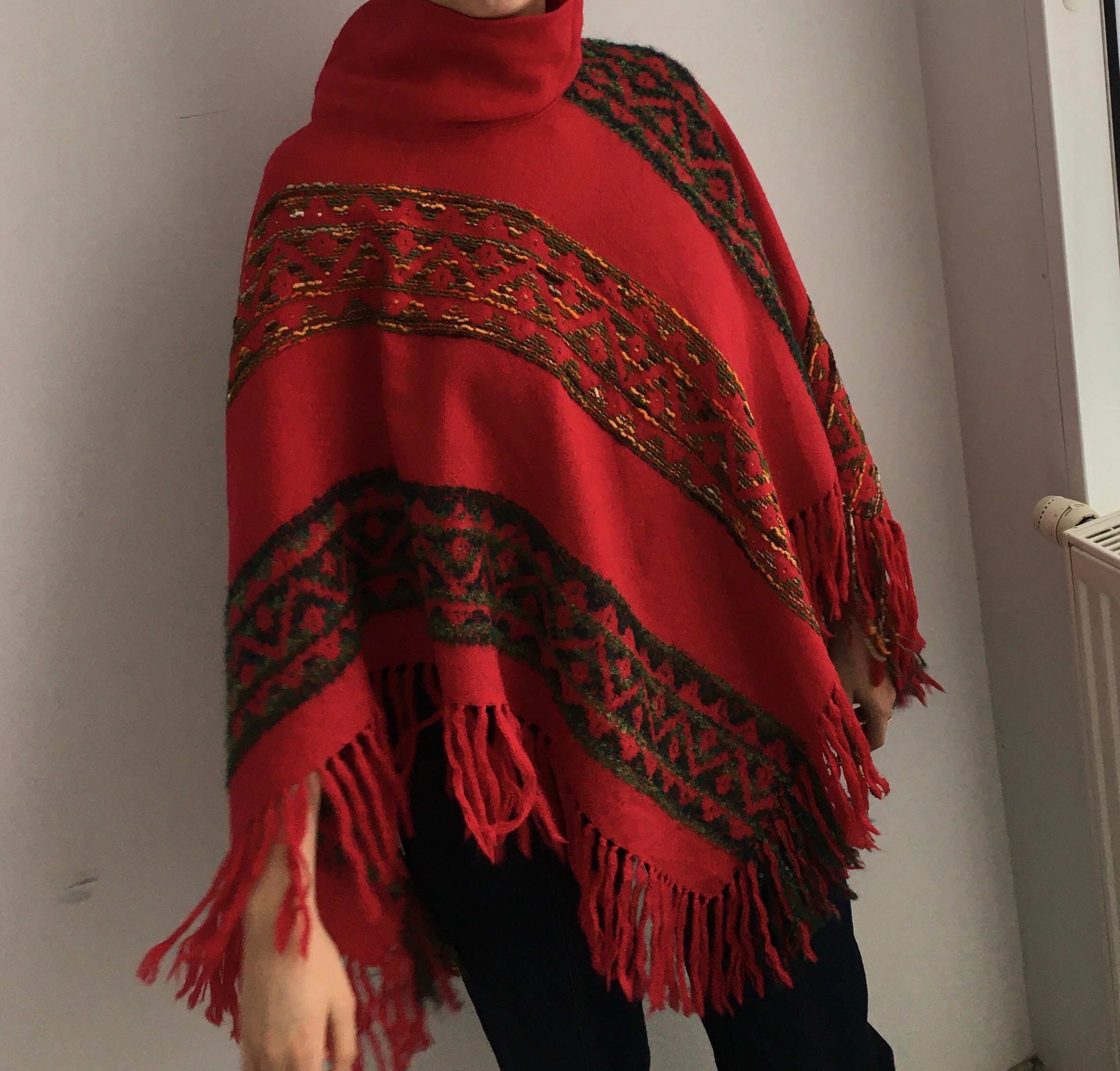 100% Wool 60s Finnish Vintage Arola Woven Poncho / Cape. - Etsy