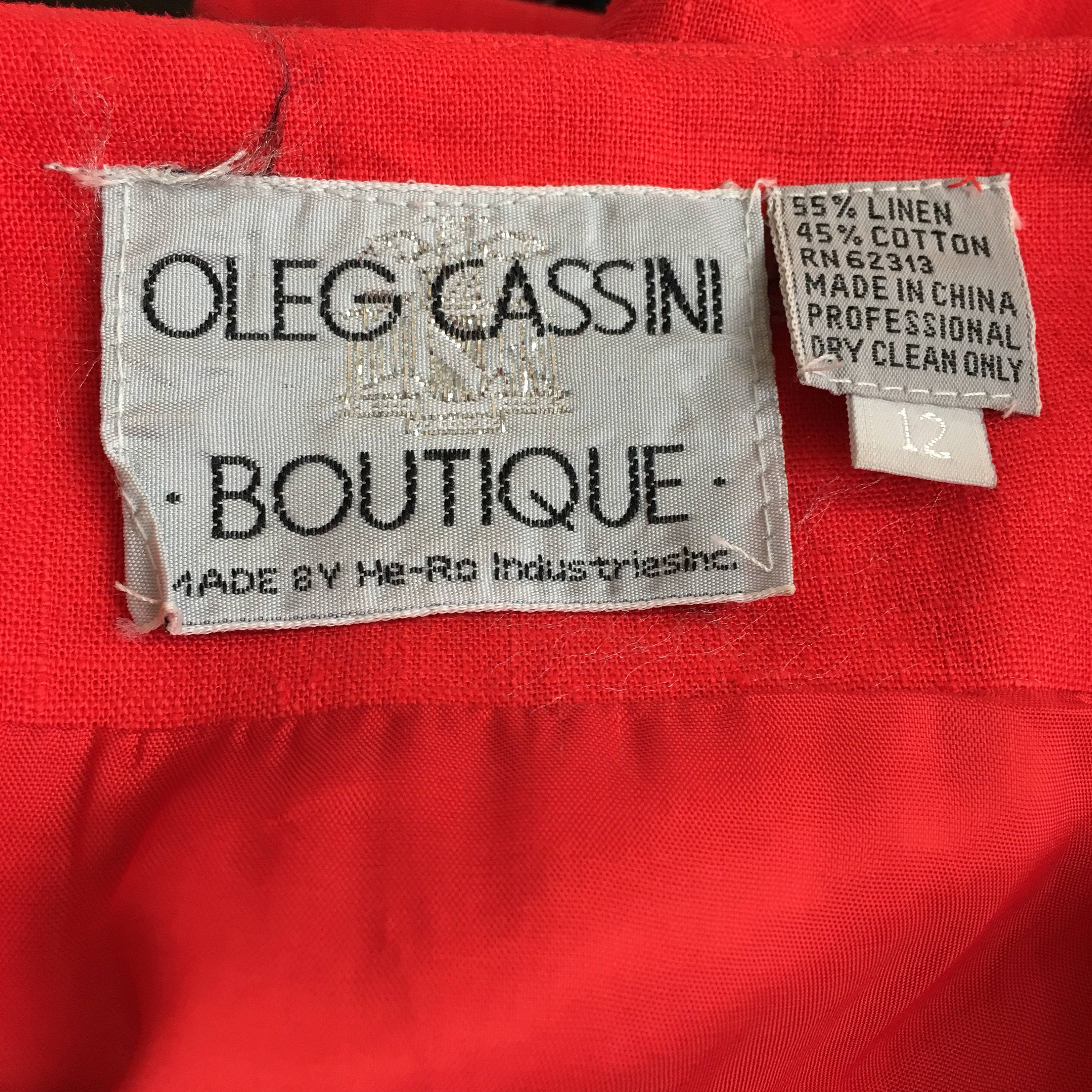 Oleg Cassini Linen Cotton 1980s Vintage Red Button Down Summer - Etsy